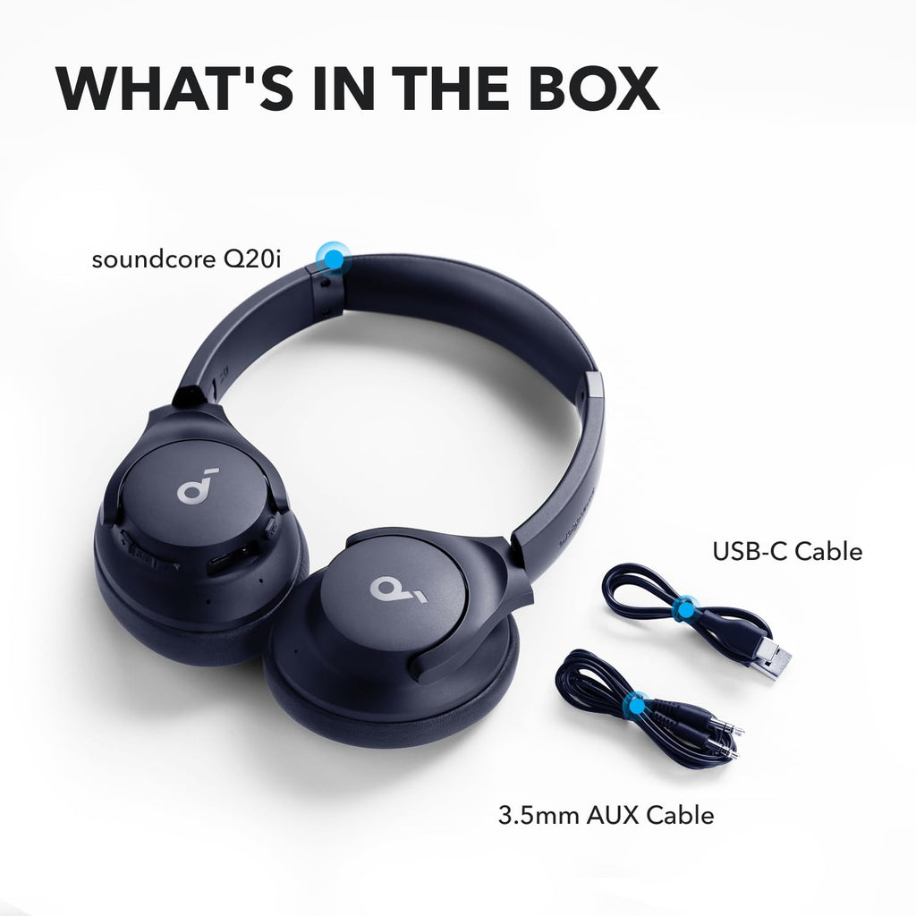Soundcore by Anker Q20i Hybrid Active Noise Cancelling Headphones, White