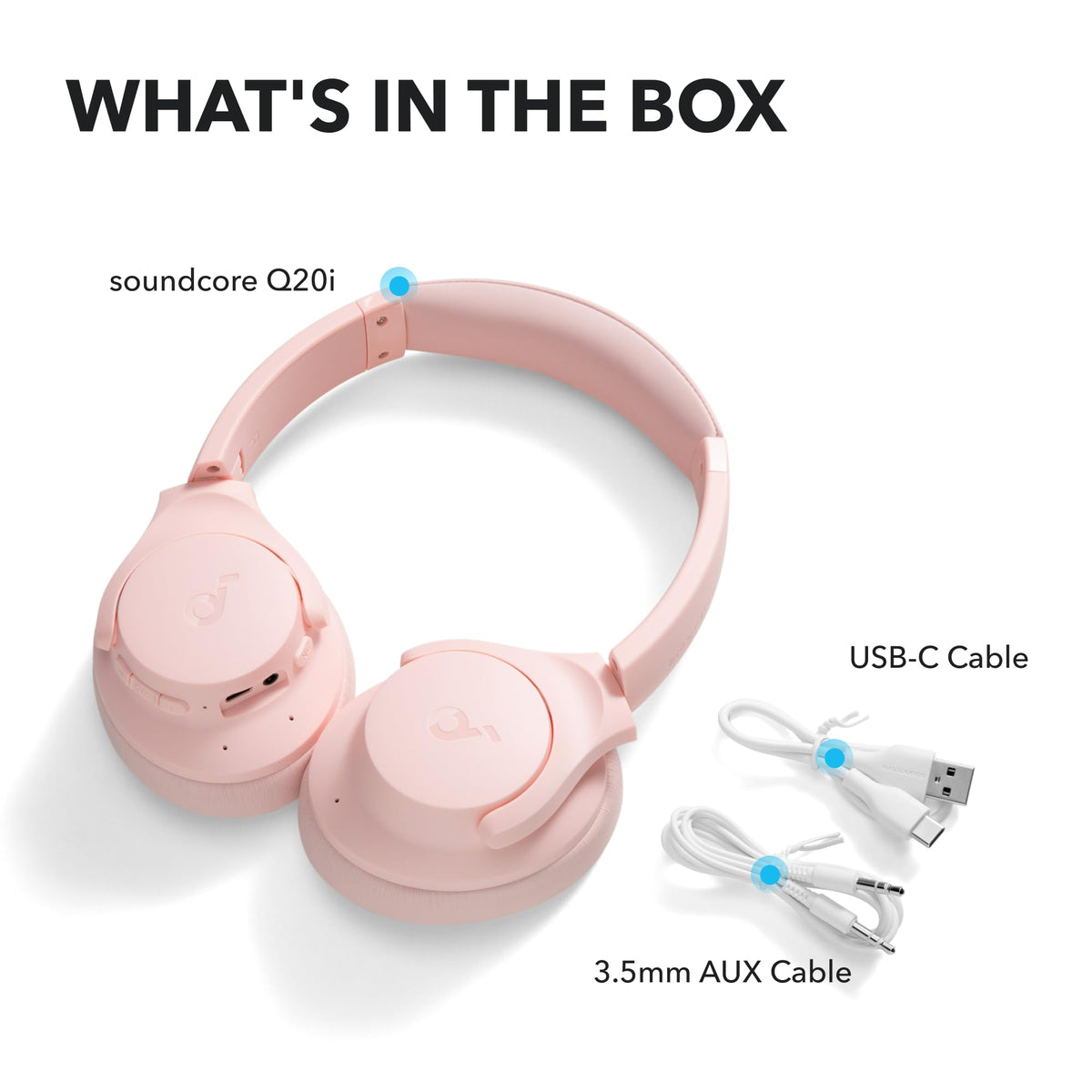 Soundcore by Anker Q20i Hybrid Active Noise Cancelling Headphones, White