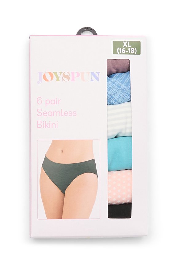 Seamless Bikini Panties – 6-Pack No-Show Underwear