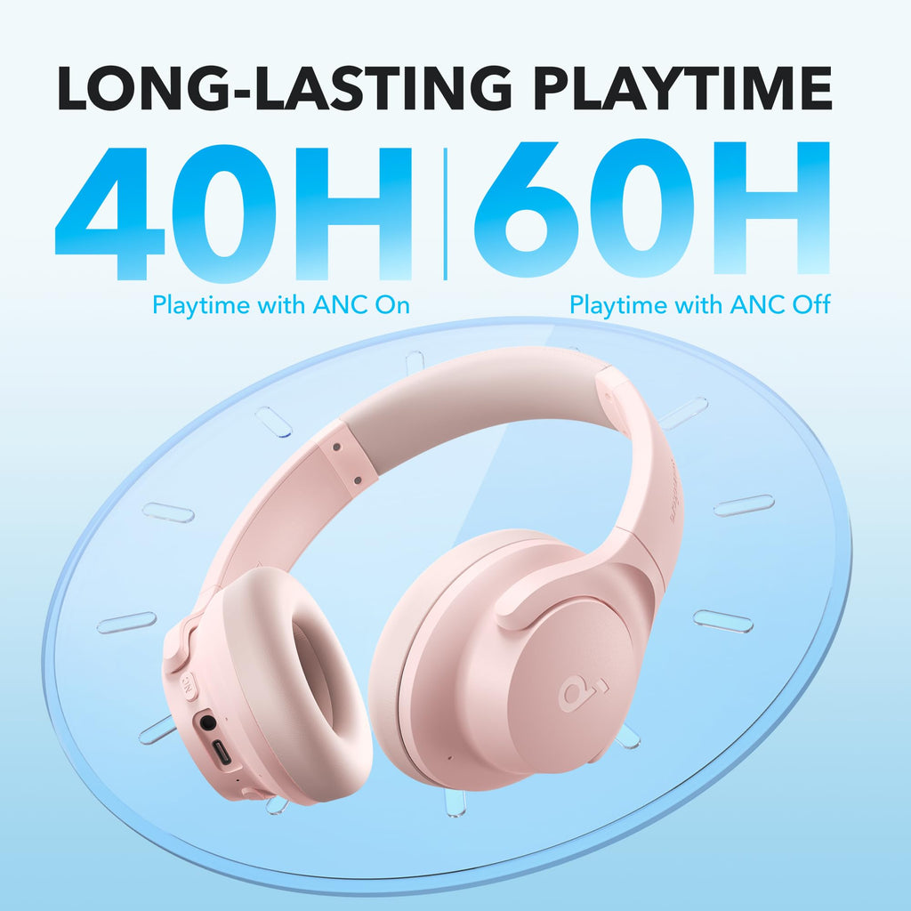 Soundcore by Anker Q20i Hybrid Active Noise Cancelling Headphones, White