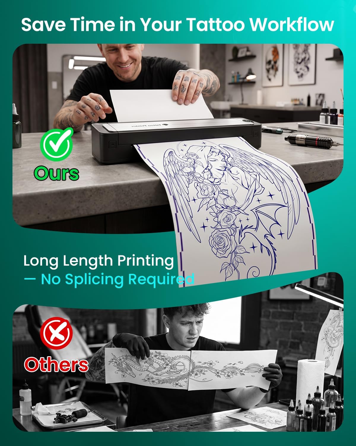 Phomemo TA81 Tattoo Stencil Printer - Long Image Printing for Large Tattoos