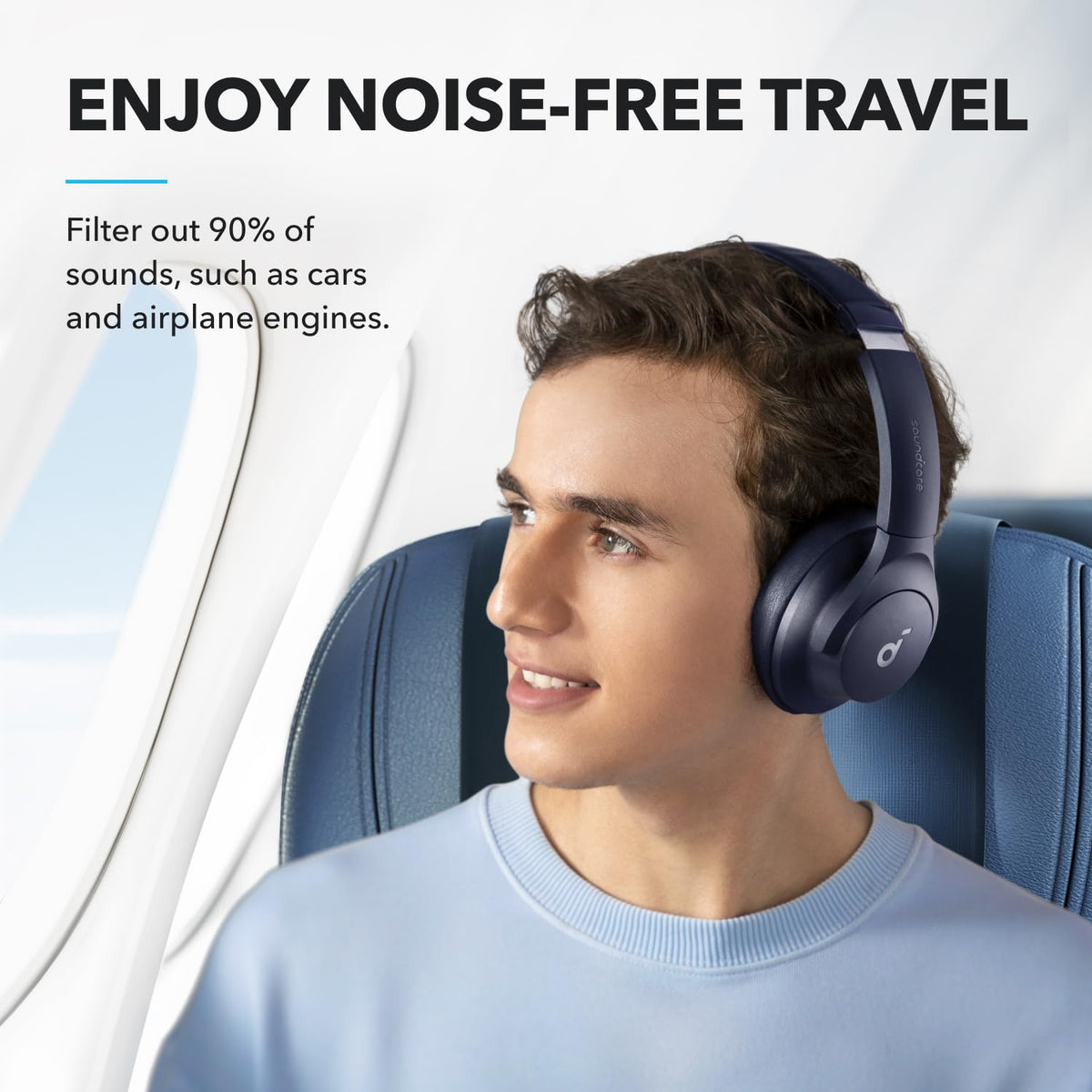 Soundcore by Anker Q20i Hybrid Active Noise Cancelling Headphones, White