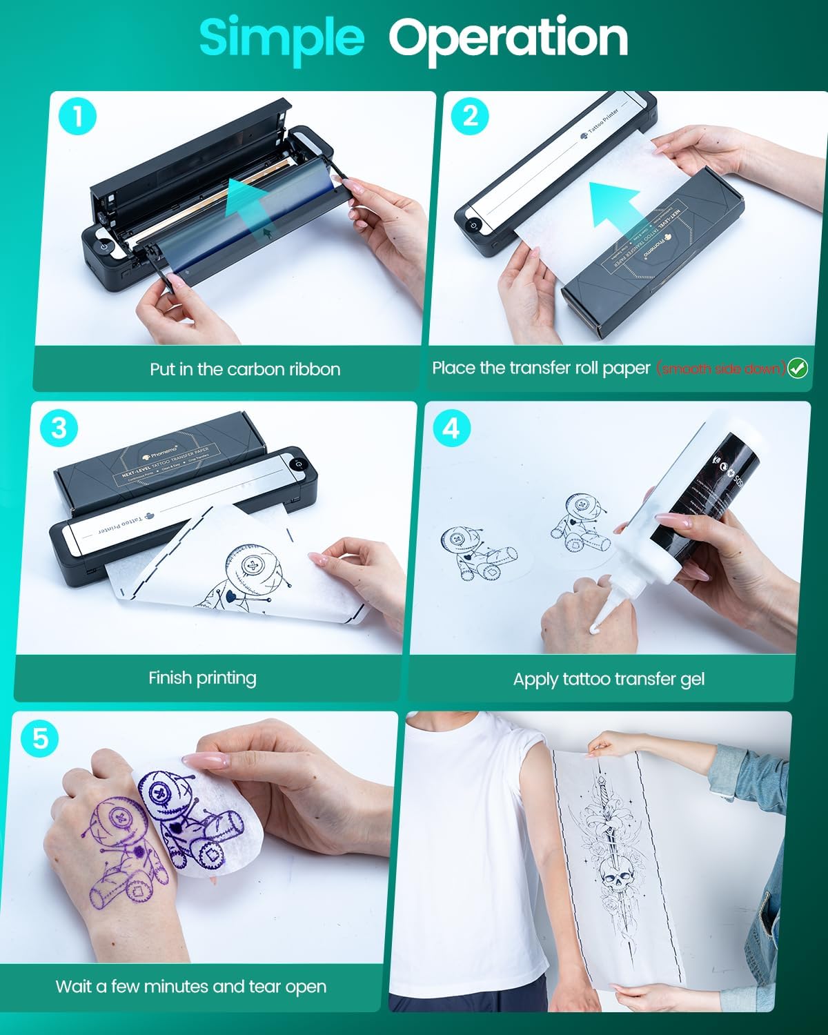 Phomemo TA81 Tattoo Stencil Printer - Long Image Printing for Large Tattoos