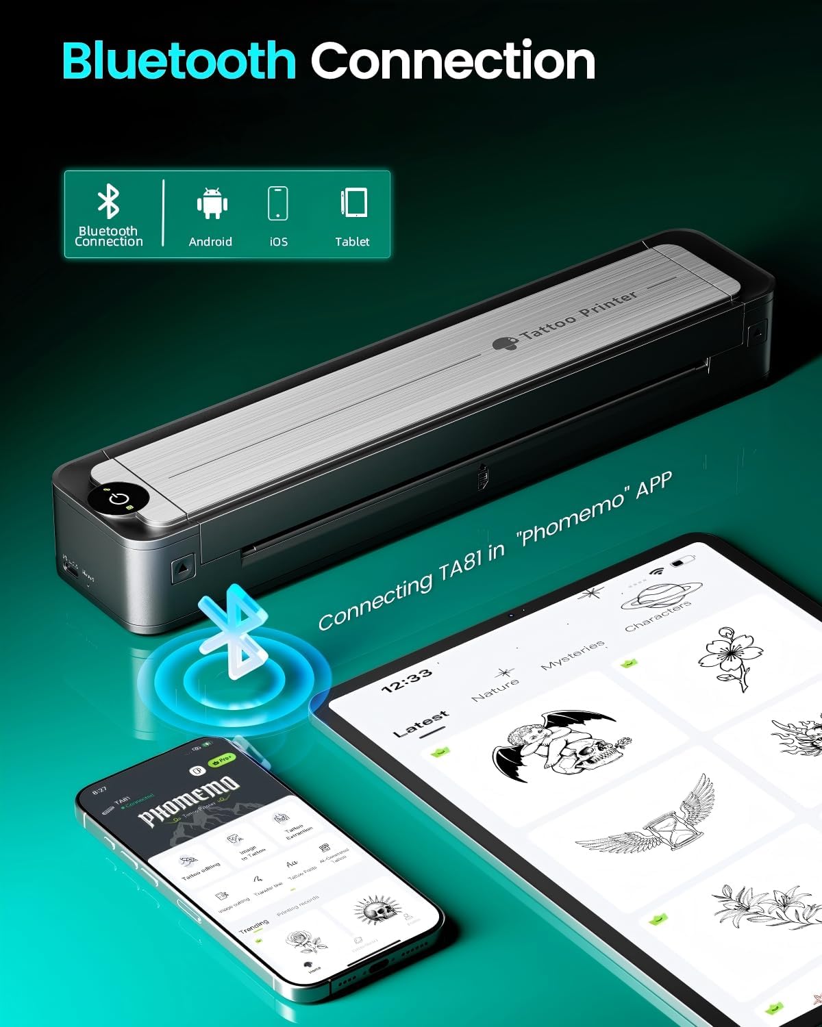Phomemo TA81 Tattoo Stencil Printer - Long Image Printing for Large Tattoos