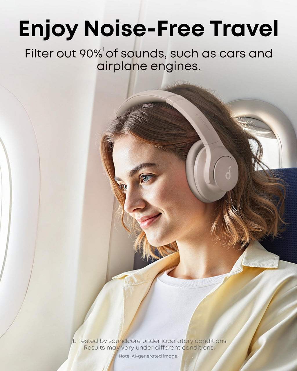 Soundcore by Anker Q20i Hybrid Active Noise Cancelling Headphones, White