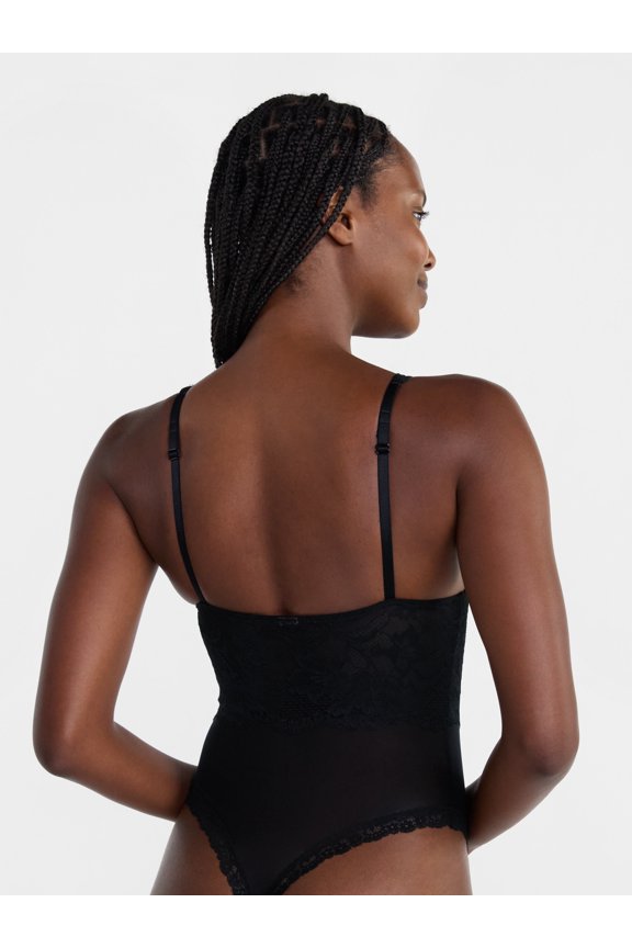 Lace Long-Sleeve Bodysuit – Sheer Floral One-Piece Top