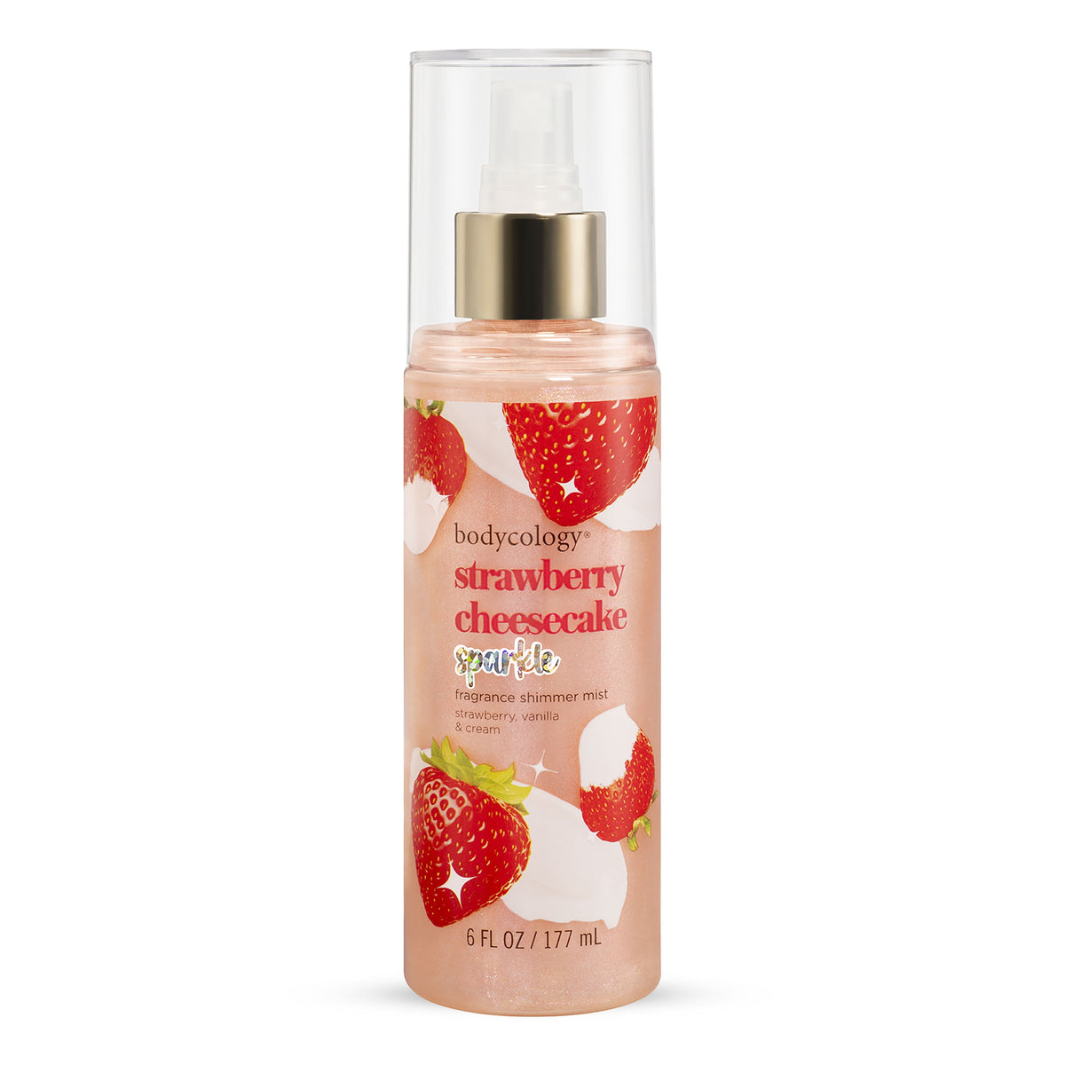 Strawberry Cheesecake Shimmer Fragrance Mist – Sparkling Sweet Scented Body Spray, 6 fl oz