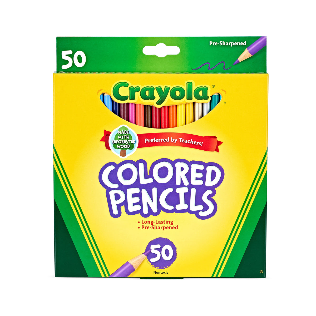 Colored Pencils Set – 50 Assorted Pre-Sharpened Art Pencils
