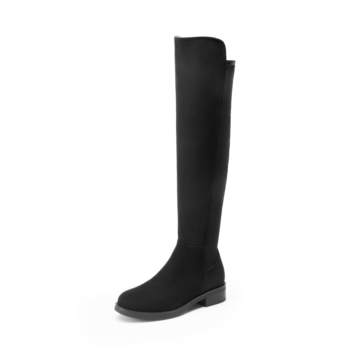Flat Knee-High Boots – Low Block Heel Everyday Boots