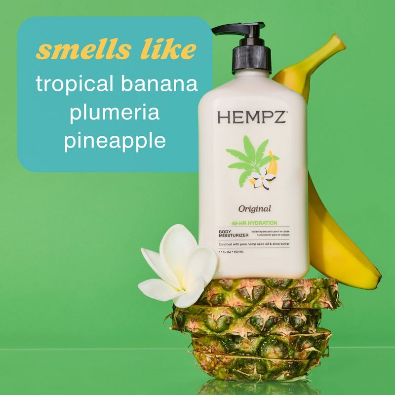 Hempz Original Herbal Moisturizing Body Lotion – Floral & Banana Scent with 100% Pure Hemp Seed Oil, 17 fl oz