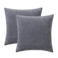 Chenille Decorative Throw Pillow Set – 18x18, Grey, 2-Piece