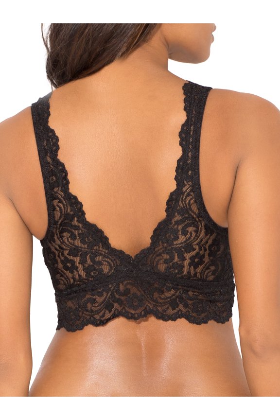 Lace Deep-V Bralette – Wire-Free Triangle Bra