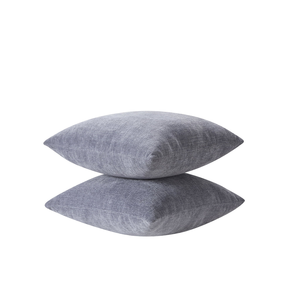 Chenille Decorative Throw Pillow Set – 18x18, Grey, 2-Piece